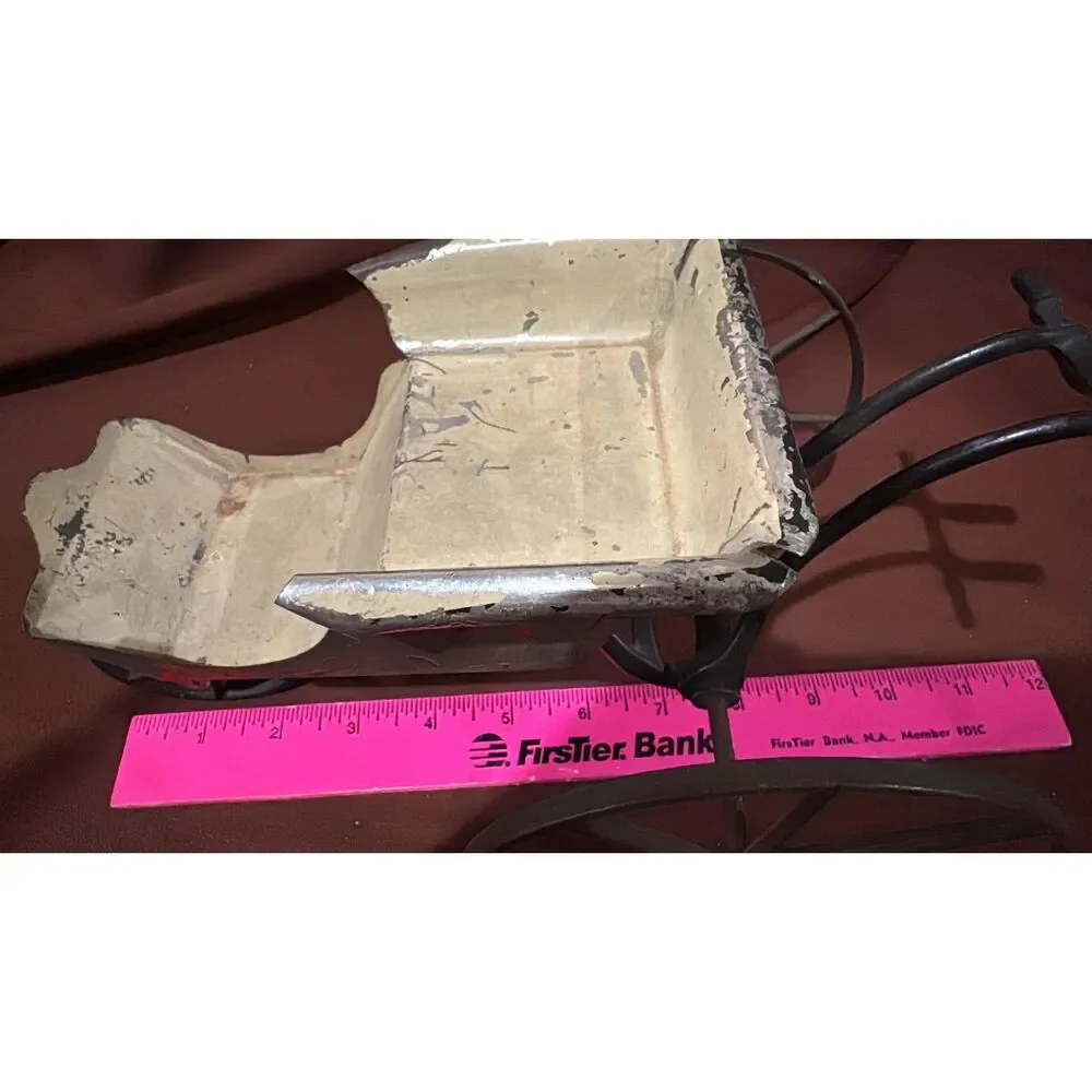 Vintage Wagon Carriage Metal 3 Wheels